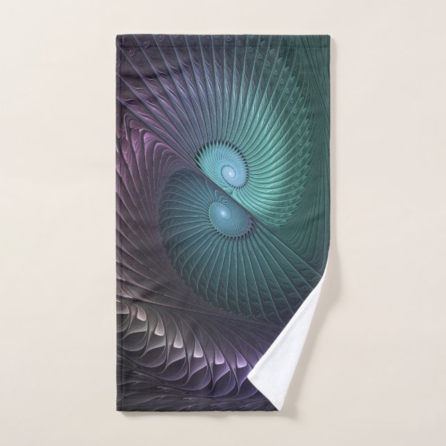 Two Spirals Colourful Modern Abstract Fractal Art Hand Towel (Hand Towel)
