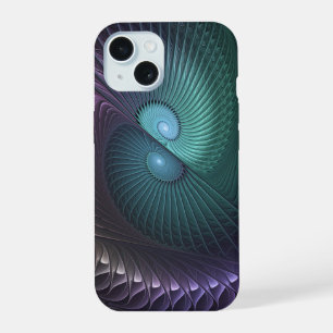 Two Spirals Colourful Modern Abstract Fractal Art iPhone 15 Case