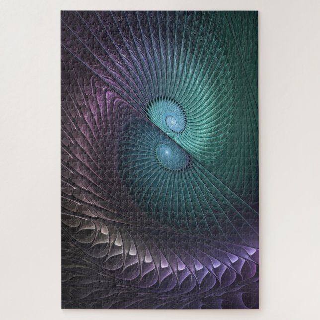 Two Spirals Colourful Modern Abstract Fractal Art Jigsaw Puzzle (Vertical)