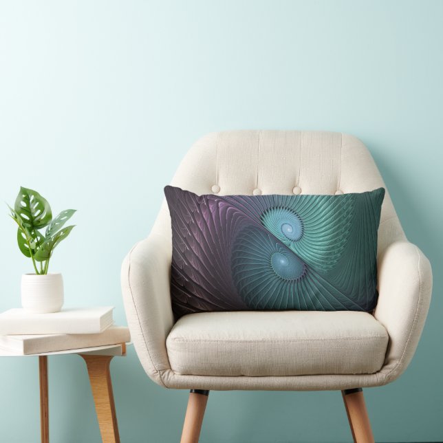 Two Spirals Colourful Modern Abstract Fractal Art Lumbar Cushion (Chair)