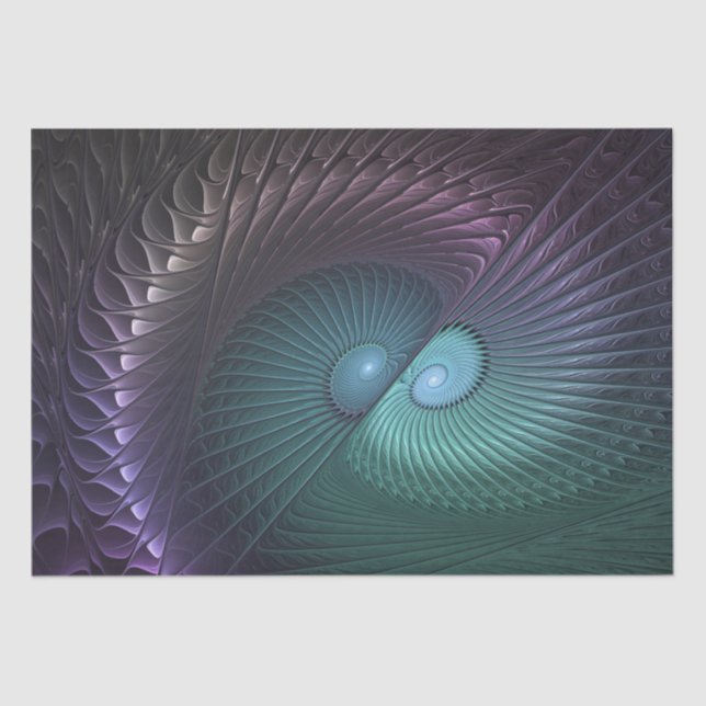 Two Spirals Colourful Modern Abstract Fractal Art Tissue Paper (Front)