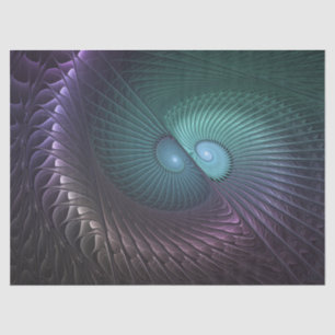 Two Spirals Colourful Modern Abstract Fractal Art Tissue Paper
