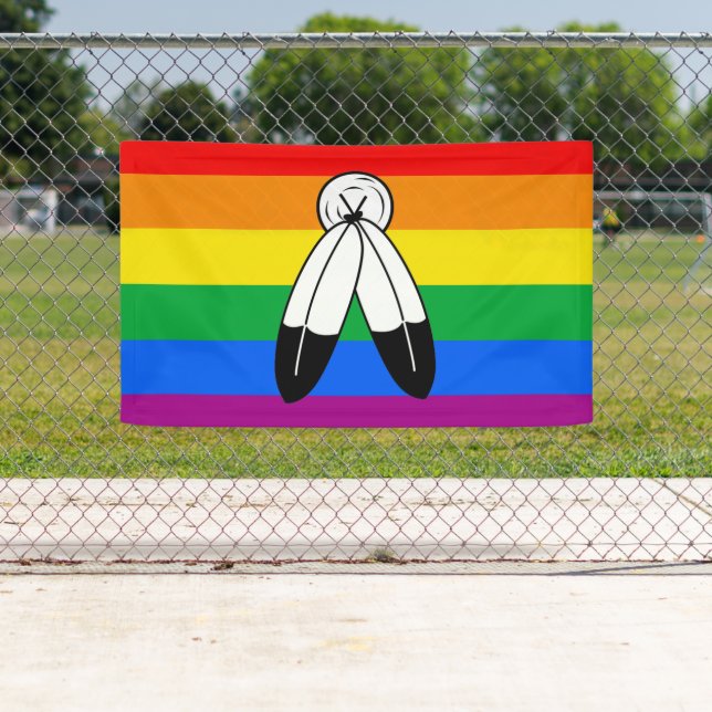 Two-Spirit LGBTQ+ Pride Flag Banner (Insitu)
