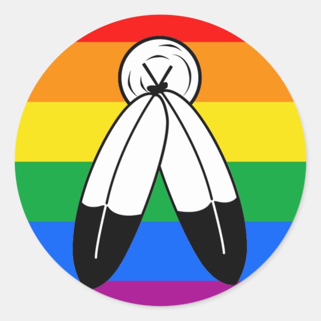 Two-Spirit LGBTQ+ Pride Flag Classic Round Sticker (Front)