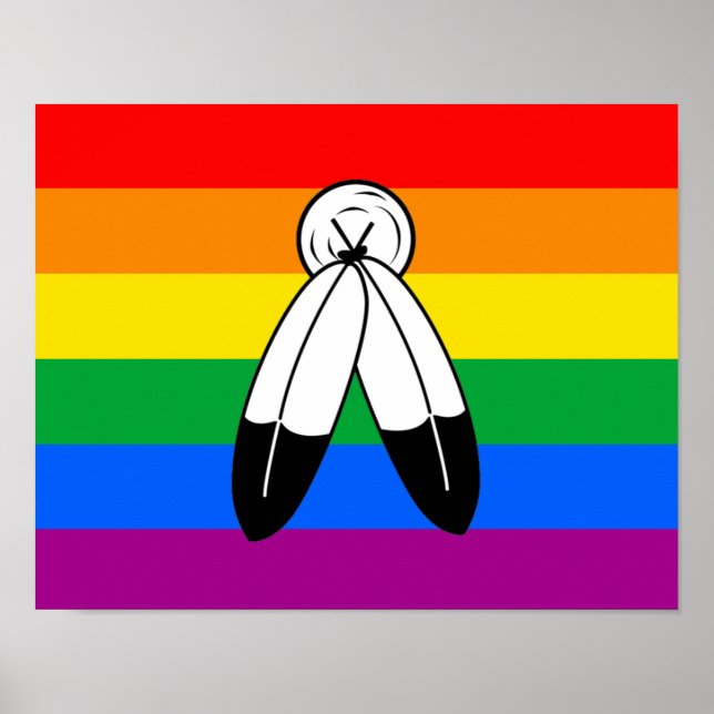 Two-Spirit LGBTQ+ Pride Flag Poster (Front)