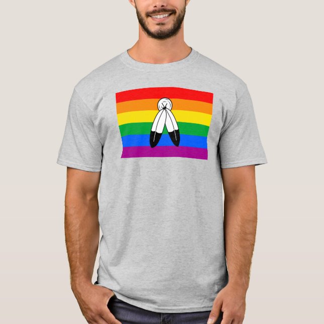 Two-Spirit LGBTQ+ Pride Flag T-Shirt (Front)