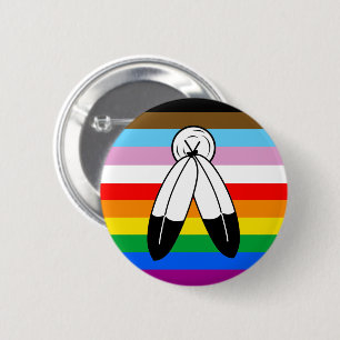 Two-Spirit LGBTQ+ Progress Pride Flag 6 Cm Round Badge