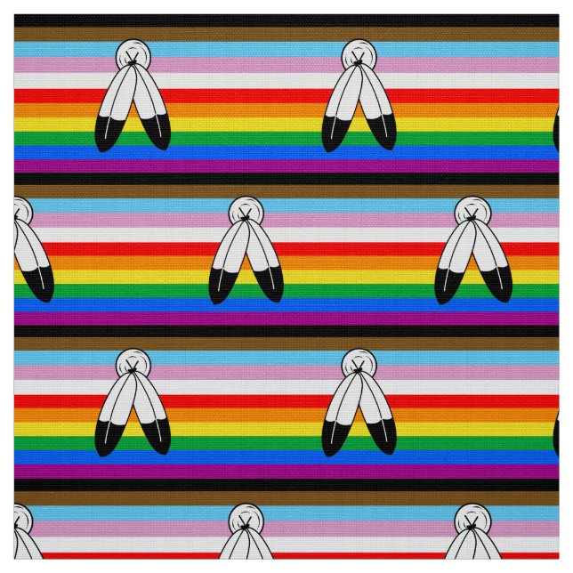 Two-Spirit LGBTQ+ Progress Pride Flag Fabric (Swatch)