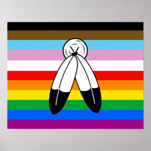 Two-Spirit LGBTQ+ Progress Pride Flag Poster