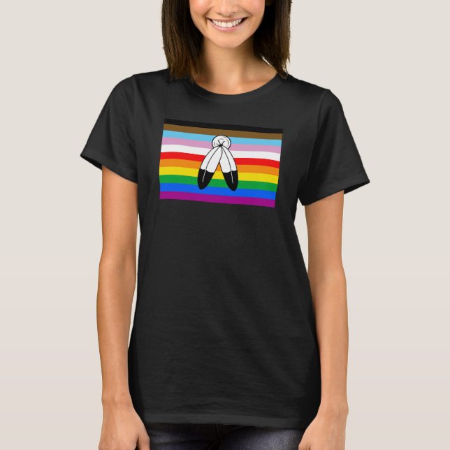 Two-Spirit LGBTQ+ Progress Pride Flag T-Shirt (Front)