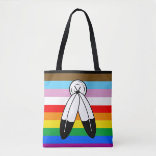 Two-Spirit LGBTQ+ Progress Pride Flag Tote Bag