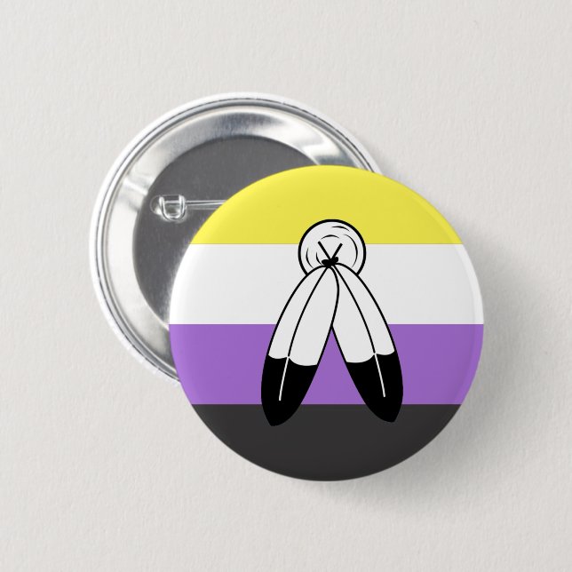 Two-Spirit Nonbinary Pride Flag 6 Cm Round Badge (Front & Back)