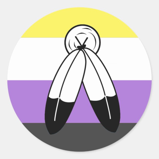 Two-Spirit Nonbinary Pride Flag Classic Round Sticker (Front)