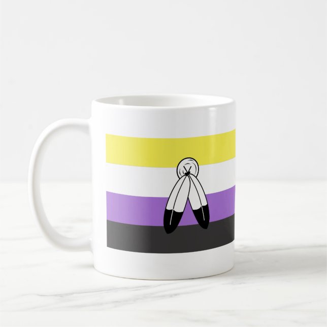 Two-Spirit Nonbinary Pride Flag Coffee Mug (Left)