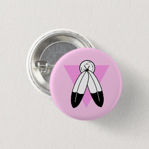 Two-Spirit Pink Triangle Flag 3 Cm Round Badge