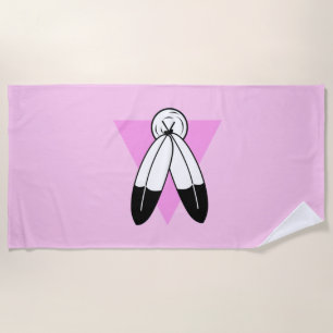 Two-Spirit Pink Triangle Flag Beach Towel