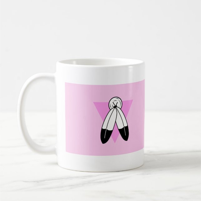 Two-Spirit Pink Triangle Flag Coffee Mug (Left)