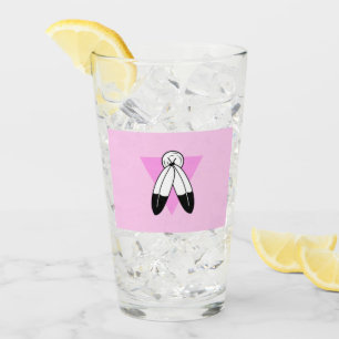 Two-Spirit Pink Triangle Flag Glass