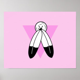 Two-Spirit Pink Triangle Flag Poster