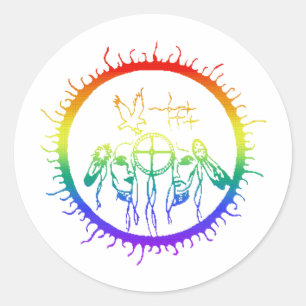 Two-Spirit Rainbow Classic Round Sticker