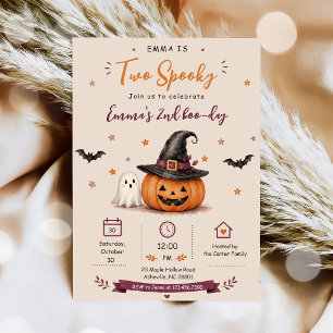 Two Spook Halloween Birthday Party Invitation