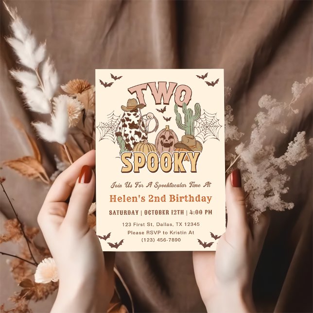 Two Spooky 2nd Birthday Western Party Invitation (Creator Uploaded)