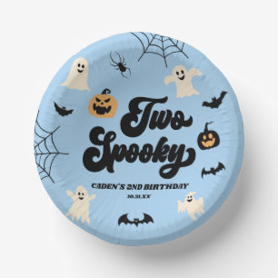 Two Spooky Blue Halloween 2nd Birthday Party Paper Plate