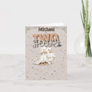 Two Spooky Cute Halloween Ghost 2nd Birthday Invitation