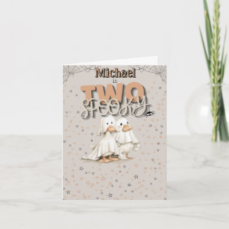 Two Spooky Cute Halloween Ghost 2nd Birthday Invitation