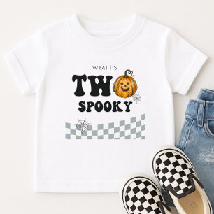 Two Spooky Cute Halloween Pumpkin 2nd Birthday Baby T-Shirt