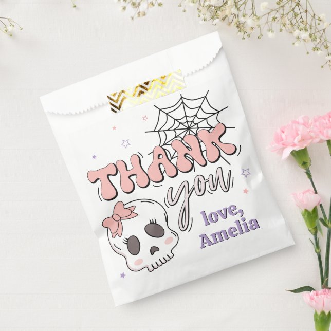 Two Spooky Cute Pink Halloween Birthday Thank You Favour Bag (Sealed)
