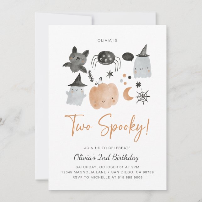 Two Spooky | Ghost Invitation | Spooky 2nd (Front)