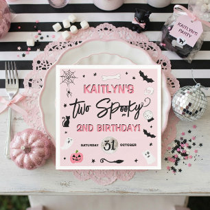 Two Spooky! Girls Halloween 2nd Birthday Party Napkin