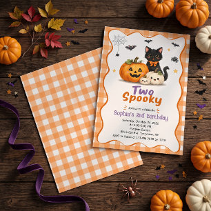 Two Spooky Halloween 2nd Birthday Invitation