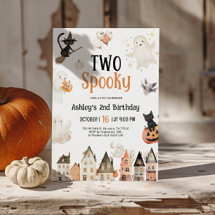  Two Spooky Halloween 2nd Birthday Invitation
