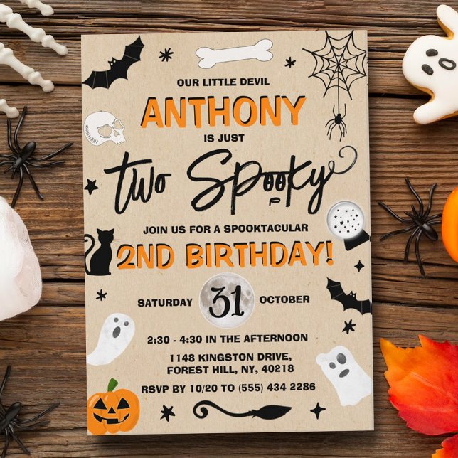 Two Spooky! Halloween 2nd Birthday Invitation (Creator Uploaded)