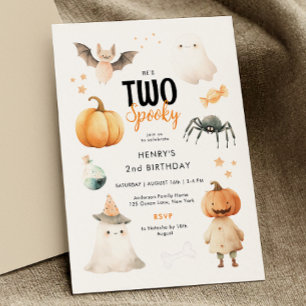 Two Spooky Halloween 2nd Birthday Invitation