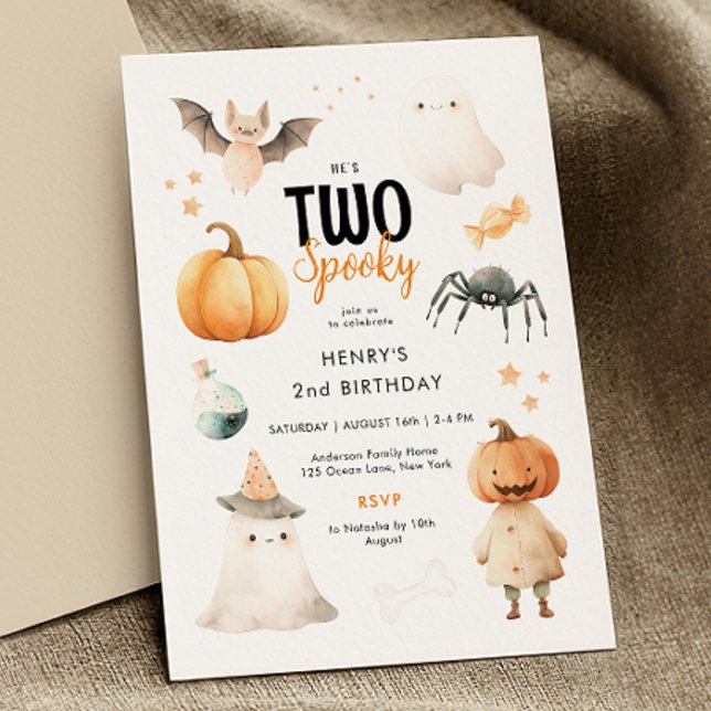 Two Spooky Halloween 2nd Birthday Invitation (Creator Uploaded)