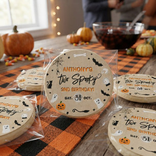 Two Spooky! Halloween 2nd Birthday Party Favour Classic Round Sticker