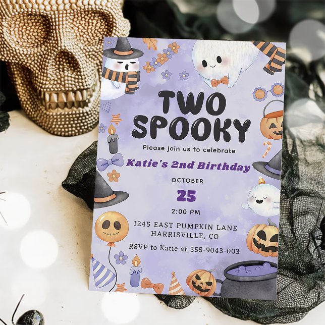 Two Spooky Halloween 2nd Birthday Party Invitation (Creator Uploaded)