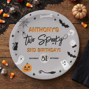 Two Spooky! Halloween 2nd Birthday Party Paper Plate
