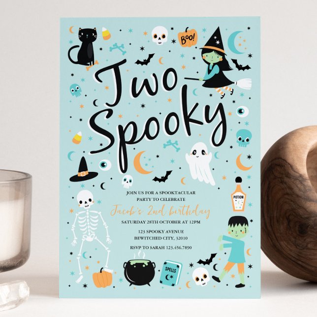 Two Spooky Halloween Birthday Party Invitation (Creator Uploaded)