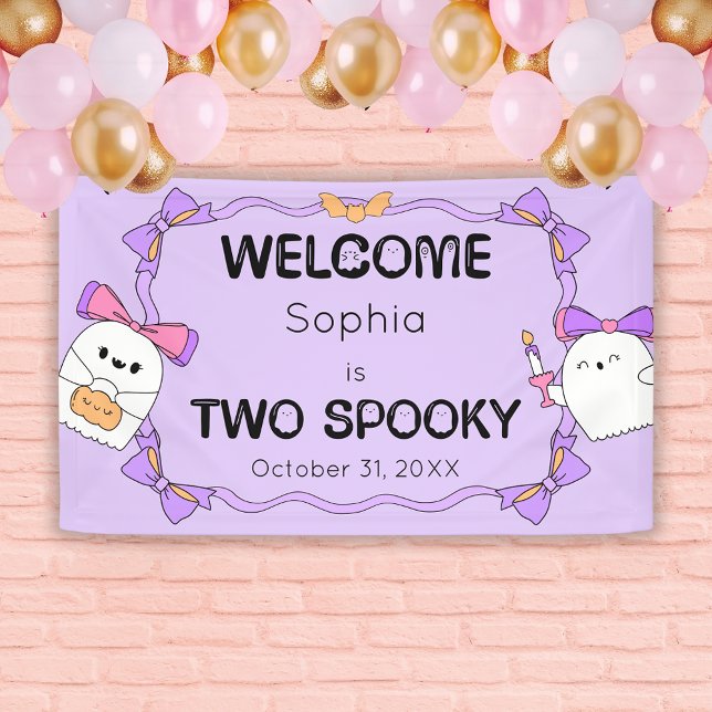 Two Spooky Halloween Birthday Welcome Banner (Creator Uploaded)