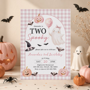 Two Spooky Halloween Ghost 2nd Birthday Invitation