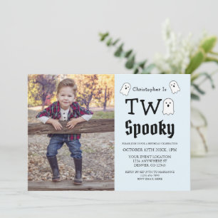 Two Spooky Halloween Ghost 2nd Birthday Invitation