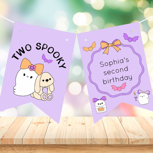 Two Spooky Halloween Ghost Birthday Bunting (Creator Uploaded)