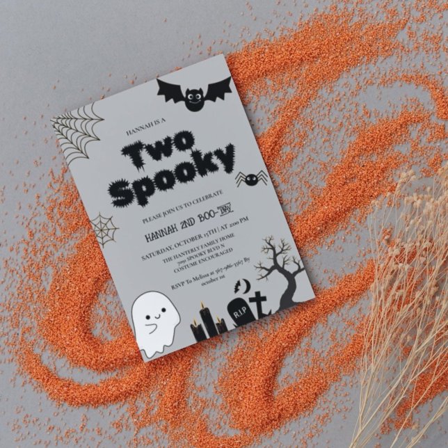 Two Spooky Halloween Second  birthday party Invitation (Creator Uploaded)