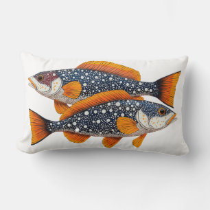 Two spotted fish lumbar cushion