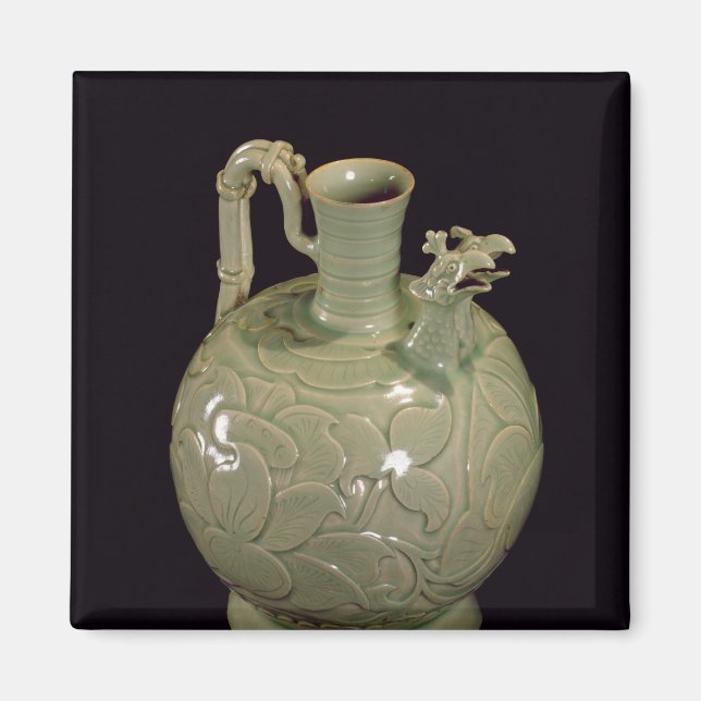 Two spouted jug with a leaf design magnet (Front)