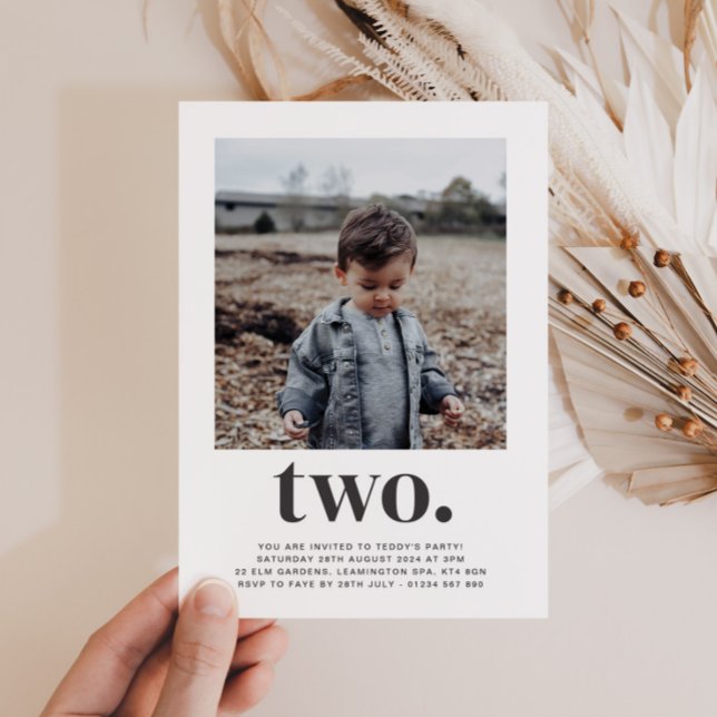 Two - Square Photo Birthday Invitation (Creator Uploaded)